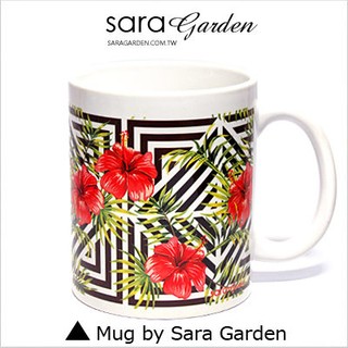 客製化 馬克杯 陶瓷杯 彩繪 質感 叢林 大花 圖騰 Sara Garden