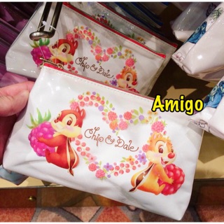 日本 迪士尼商店 奇奇蒂蒂 花栗鼠 松鼠 防水 筆袋 鉛筆盒 化妝包 收納包 收納袋 小物包 防水化妝包 防水筆袋
