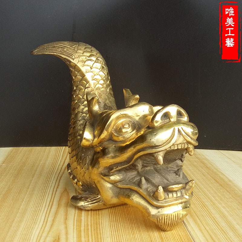 開光純銅螭吻銅器風水擺件鴟尾鴟吻龍頭魚吻獸滅火消災防火飾品eoj3 蝦皮購物