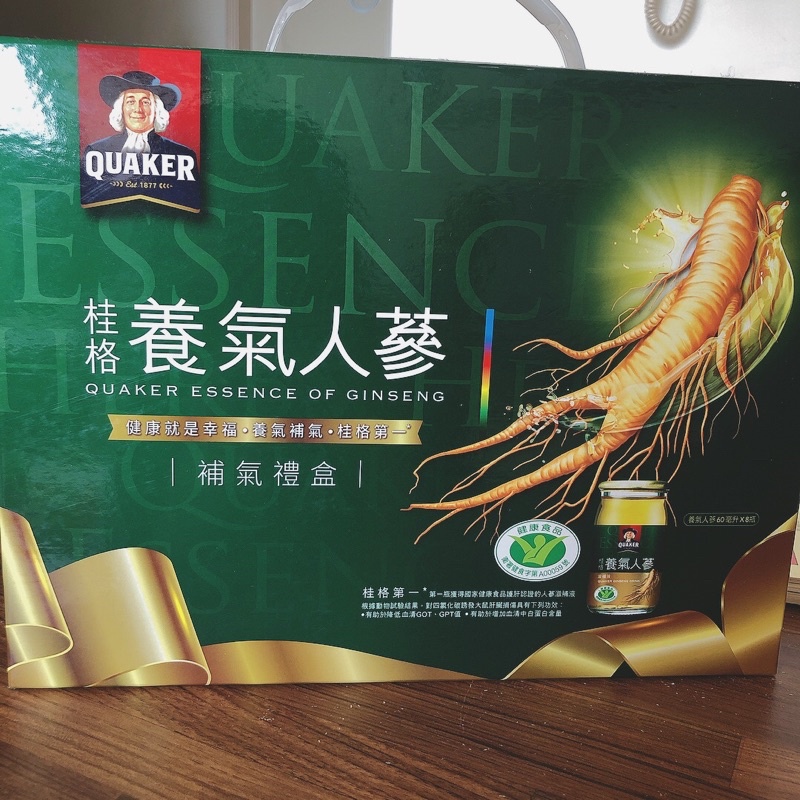 (全新）即期品2021/10/30桂格養氣人蔘補氣禮盒60ml8瓶Quaker essence of ginseng