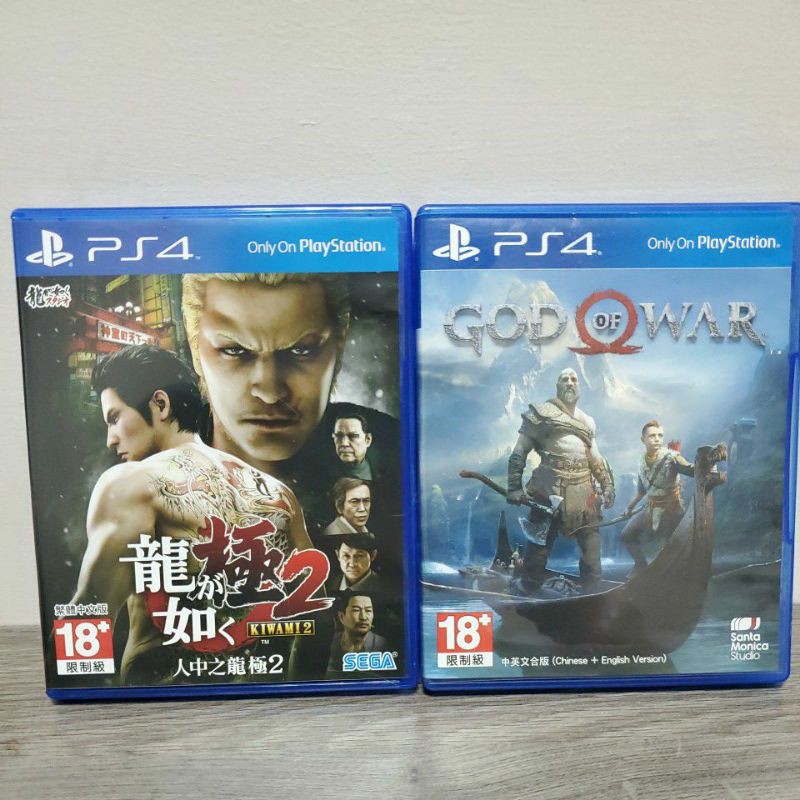 PS4 戰神4 中英合版，人中之龍極2中文版