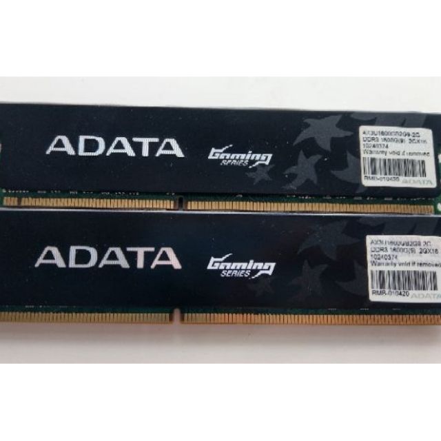 ADATA 威剛  DDR3 1600 2g 散熱片 一組2支 共4G 終身保固