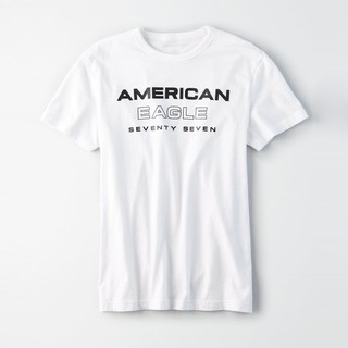 【AMERICAN EAGLE】AE男款短袖T恤黑印三排字白 F03190518-05