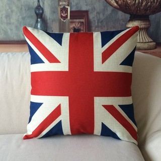 45*45cm(現貨促銷199含臺灣枕心)英國國旗/法國國旗/美國國旗 天然棉麻抱枕 沙發靠枕 毛毯 餐廳民宿佈置