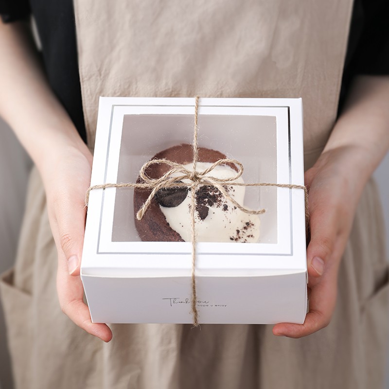 [現貨] 簡約4吋6吋開窗蛋糕盒  巴斯克蛋糕盒 乳酪蛋糕盒 翻蓋蛋糕盒 六吋蛋糕盒 開窗蛋糕盒