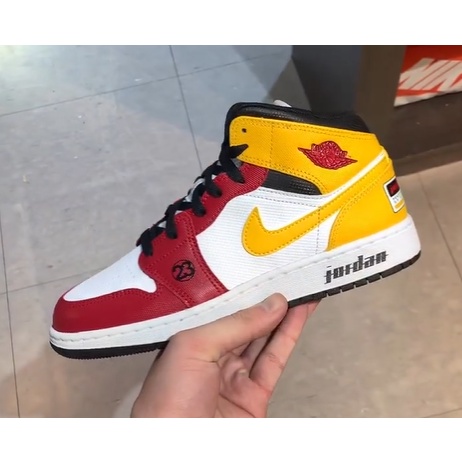 [現貨]沃皮斯Air Jordan 1 Mid GS  Motorsport 賽車 紅黃 女款 DJ0336-067