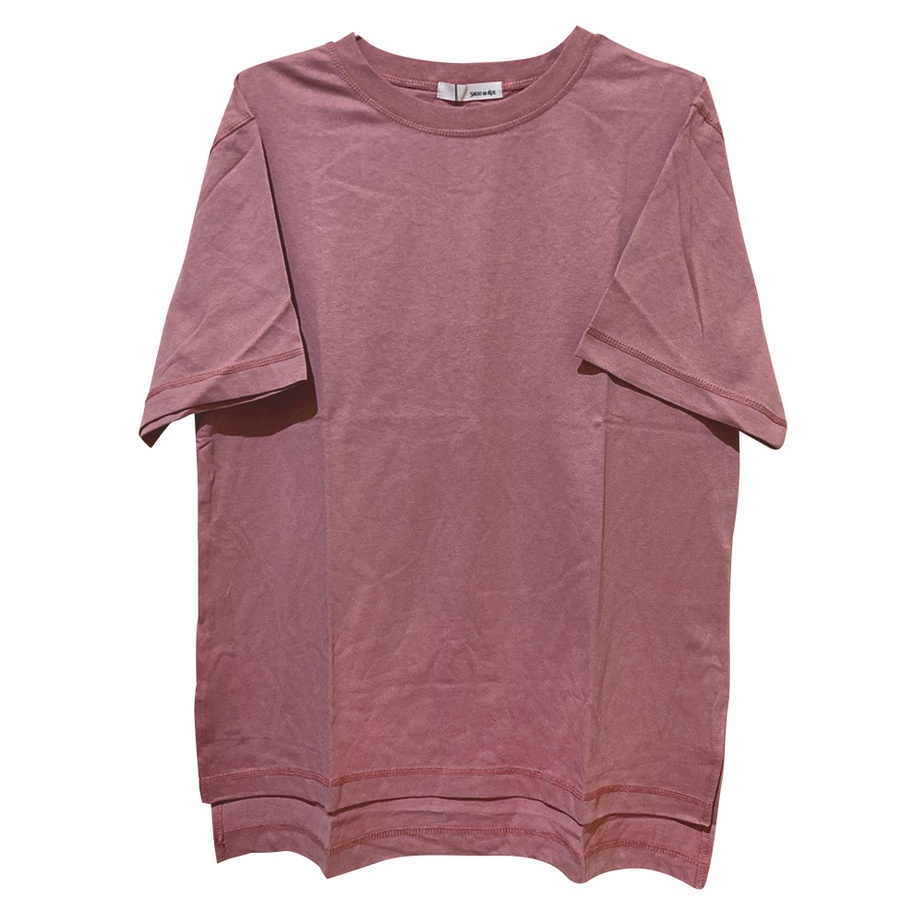 🌻a18:小衣櫥🌻超值推薦 日單 全新 純棉復古超實穿寬版車線T恤M 豆沙西瓜紅
