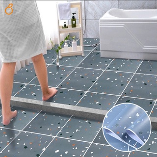 浴室地板牆紙防水pvc自粘防滑耐磨地磚貼紙。