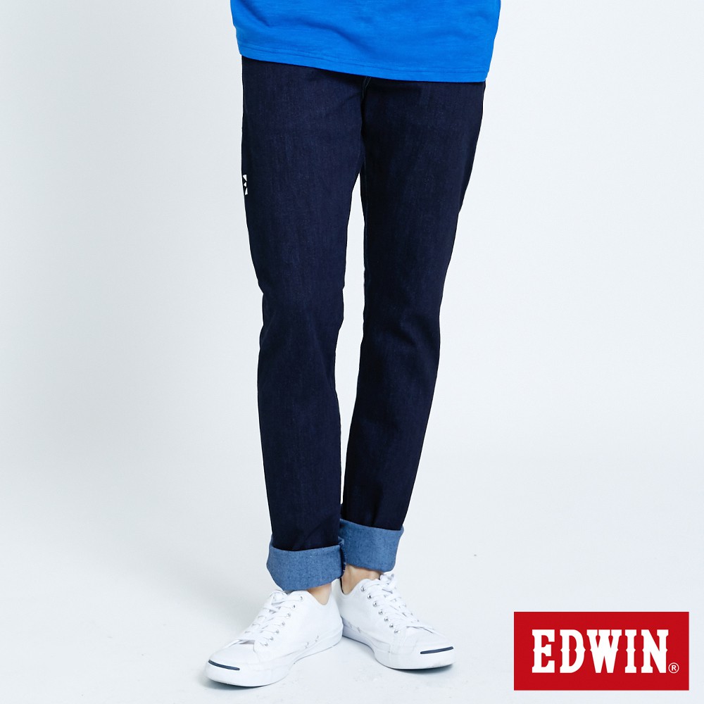 EDWIN E-F無接縫小直筒牛仔褲(原藍色)-男款