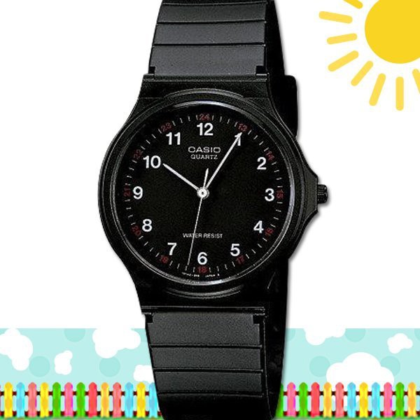 【促銷款】CASIO手錶專賣店 MQ-24-1B 時計屋 黑面 數字指針 學生錶 生活防水 復古  MQ-24