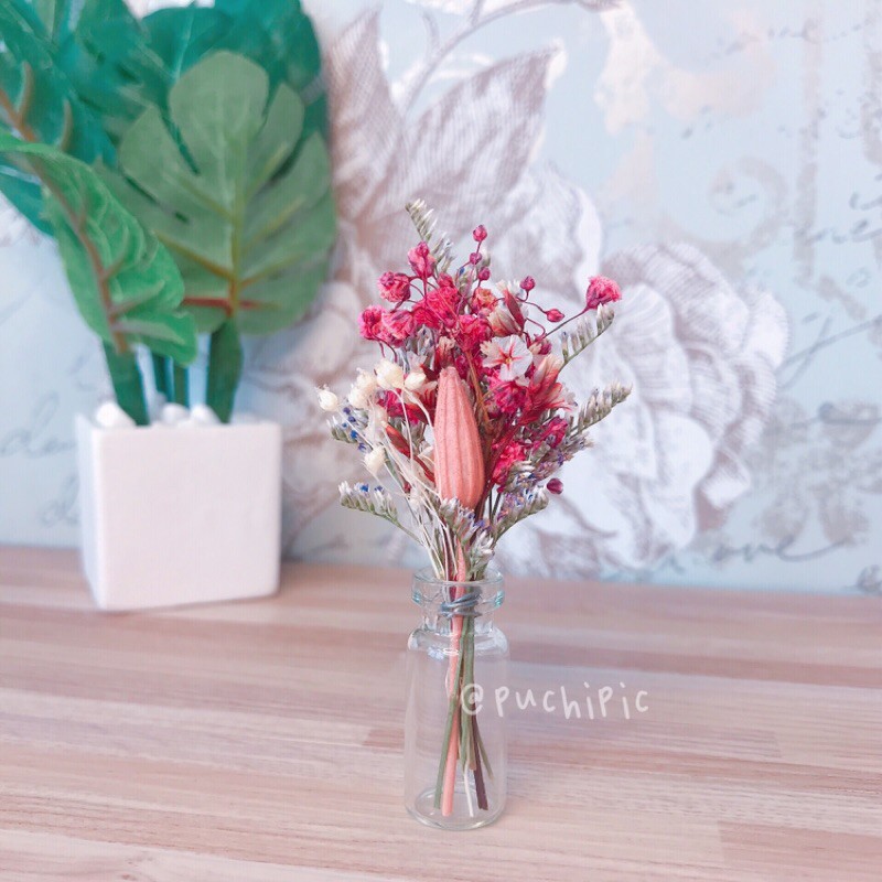 Puchi手作 1 12 設計款多款乾燥花迷你花束12分袖珍ob11 場景植物搭配黏土人娃娃屋花 蝦皮購物