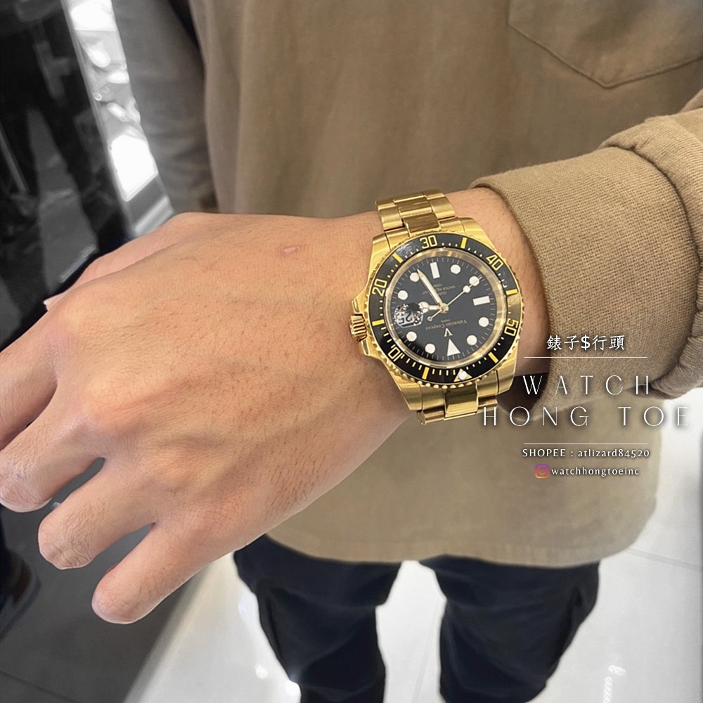 []錶子$行頭[] Valentino 范倫鐵諾 經典潛水造型100米腕錶-鋼帶/黑面金 (黑金水鬼)