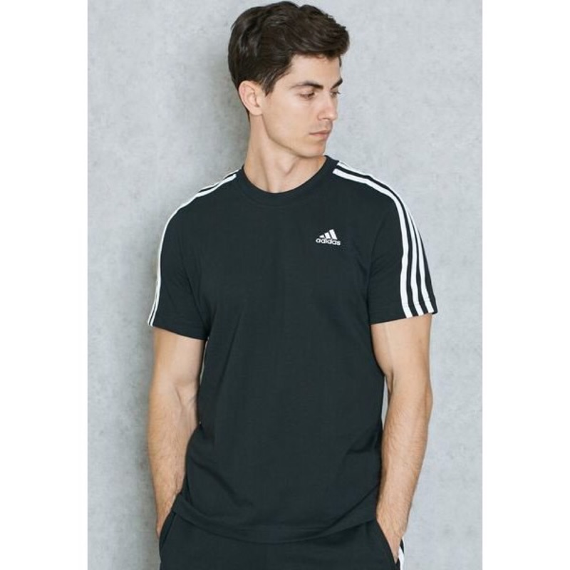 ADIDAS 男ESSENTIALS 3-STRIPES 黑白經典三線短T 短袖愛迪達不敗款S98717 | 蝦皮購物