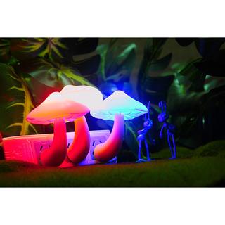 LED插電小夜燈 香菇 壁燈花草小夜燈感應床頭燈蟲蟲蘑菇燈創意節能