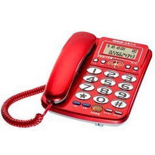 【通訊達人】SANLUX台灣三洋TEL-856 來電顯示有線電話機_保固一年_紅色