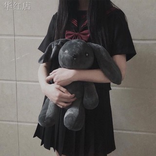 病嬌兔子玩偶動漫cos道具暗黑喪女lolita黑色兔黑暗娃娃毛絨玩具角色扮演