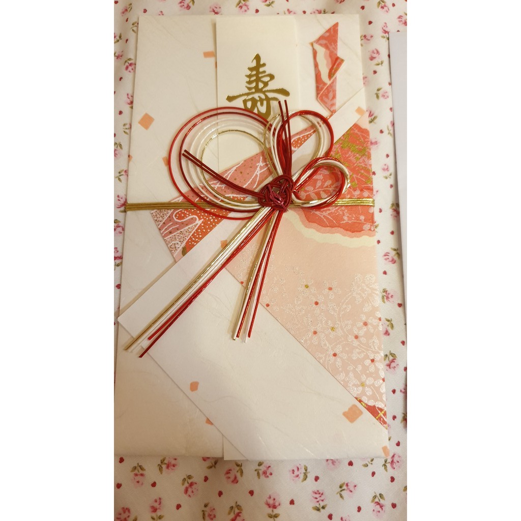 日本祝儀袋 結婚祝賀 日式紅包袋粉紅色 傳統裝飾 五彩水引結 婚禮和風禮金袋 一枚入 蝦皮購物