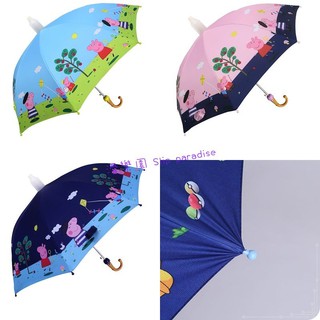 現貨絕版 兒童卡通半自動直立防水雨傘 佩佩豬雨傘 兒童雨傘 抗UV晴雨傘 兒童雨傘傘套 兒童抗UV傘 黑膠雨傘 粉紅豬