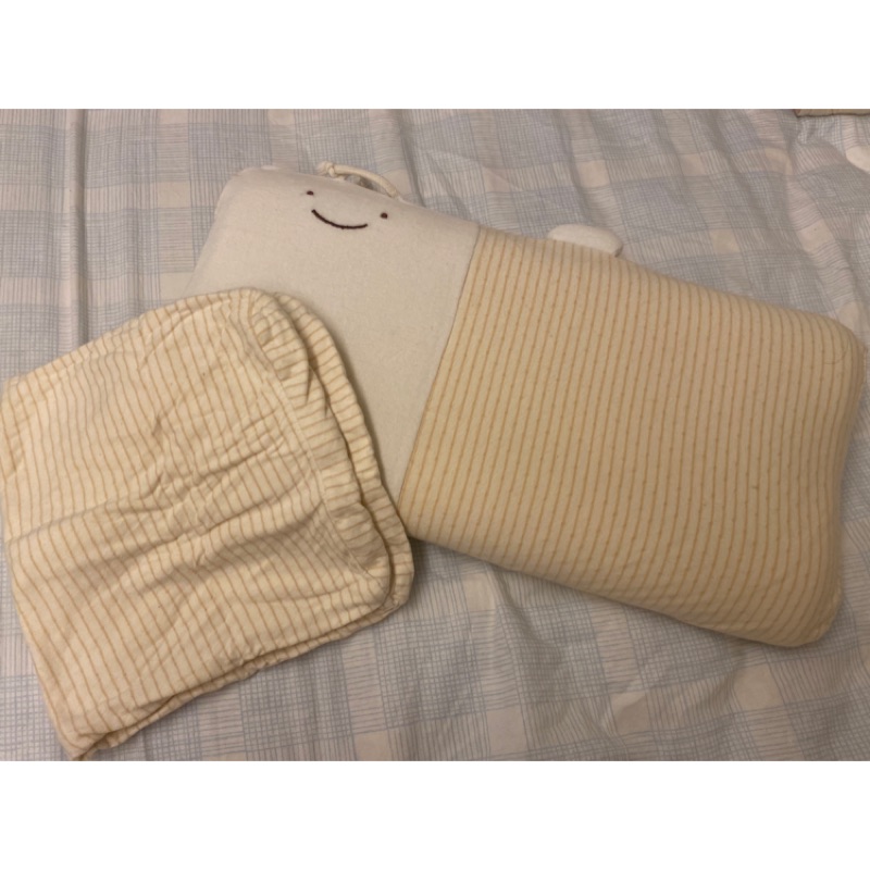 Cani有機棉幼兒釋壓枕M號+小蜜蜂枕套+替換素面枕套