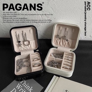 【PAGANS STORE】便攜式 飾品 銀飾 收納盒 皮革 旅行 首飾盒 飾品盒 項鍊 戒指 珠寶 耳環 盒子 飾品包
