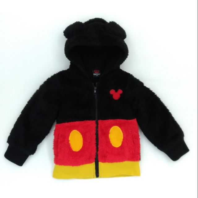 BABY DOLL 日本購回 男童女童 迪士尼 米奇 造型連帽 後刷毛保暖外套 100