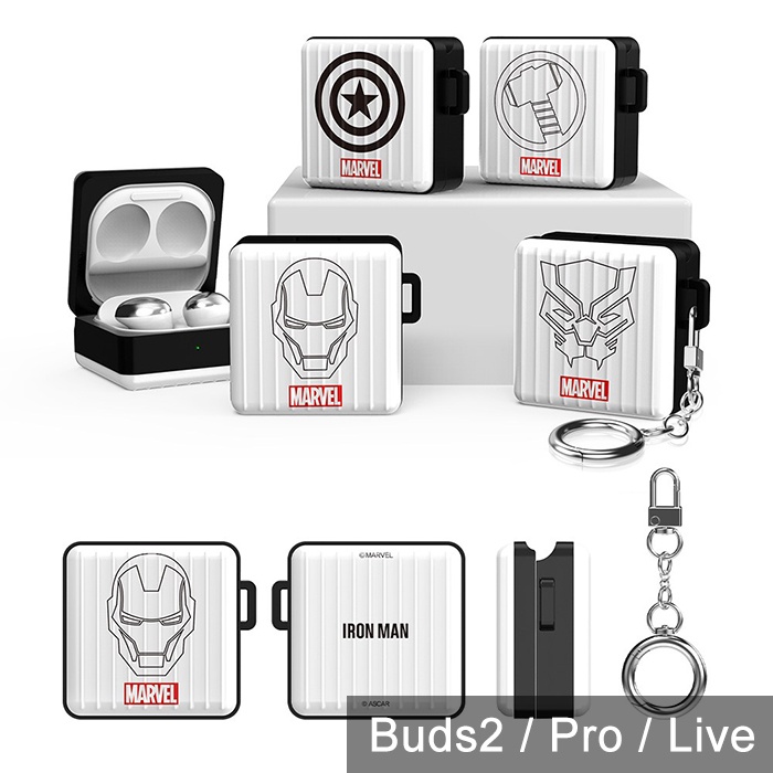 Buds2 Pro Buds FE Live 保護殼│韓國 MARVEL 鋼鐵人 美國隊長 黑豹 吸震防摔 耳機殼