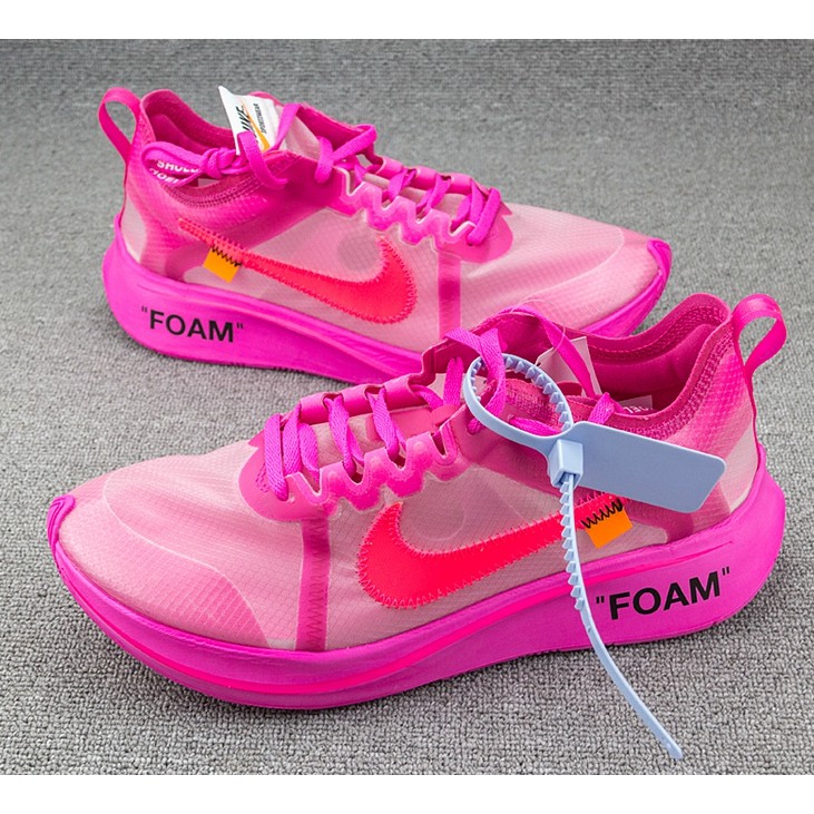 off white nike foam pink