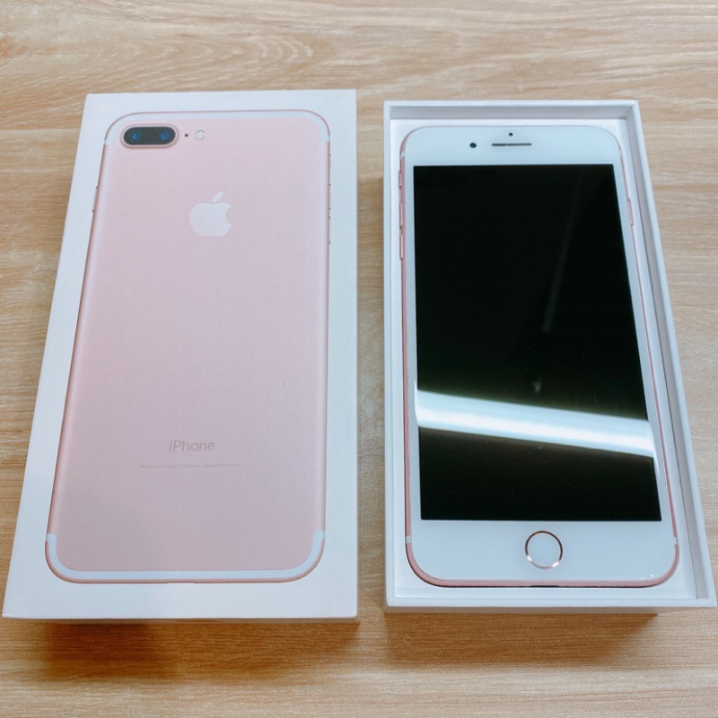 二手機 Apple iPhone7 Plus 5.5吋 128GB玫瑰金 盒裝 附全新 原廠配件 誠可議