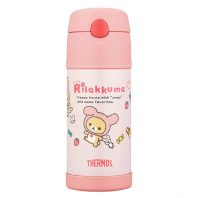 THERMOS 膳魔師 拉拉熊 草莓兔子 不鏽鋼真空保冷瓶 370ml B2015RM-RB