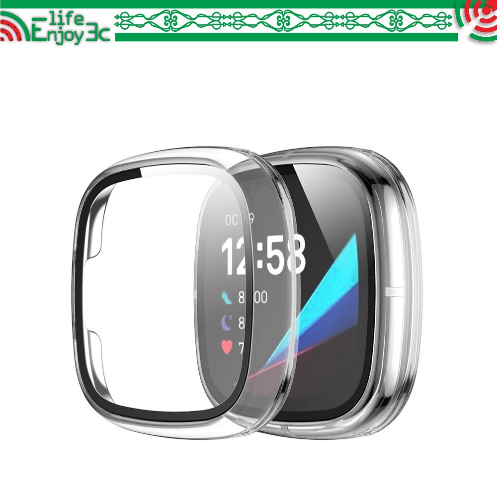 EC【PC透明殼】Fitbit Versa 3 智慧手錶全包保護殼 清水套 矽膠套 TPU