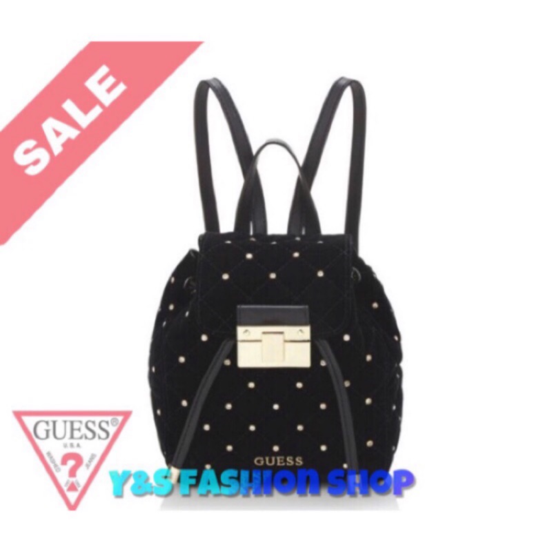 (Y&amp;S fashion)🇺🇸Guess backpack 絨毛水鑽後背包 年終慶