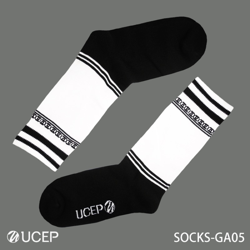 UCEP設計款長襪SOCKS-GA05 (設計襪 黑白襪 簡約襪）