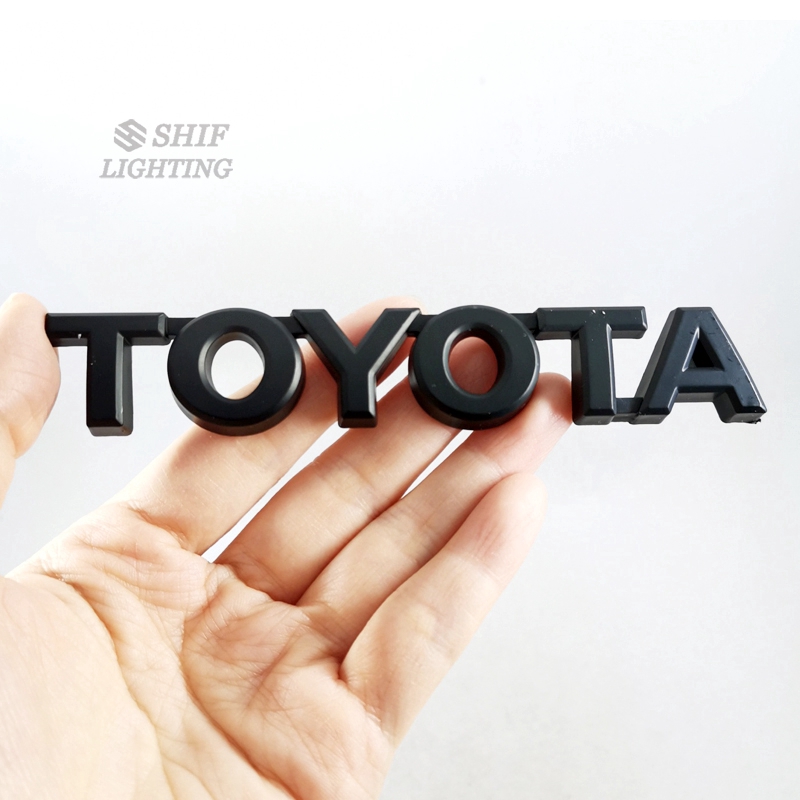 1 x ABS 黑色 TOYOTA 標誌字母汽車汽車後備箱標誌徽章貼紙貼花替換豐田