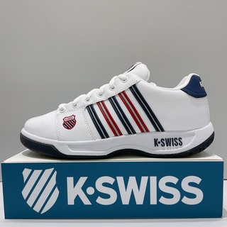 K-SWISS EADALL 男生 白 紅藍 皮革 舒適 運動 休閒鞋 01353194
