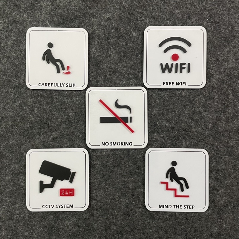 立體壓克力禁止吸煙小心地滑監視器小心階梯Wifi 標示牌 指示牌 辦公大樓 商業空間