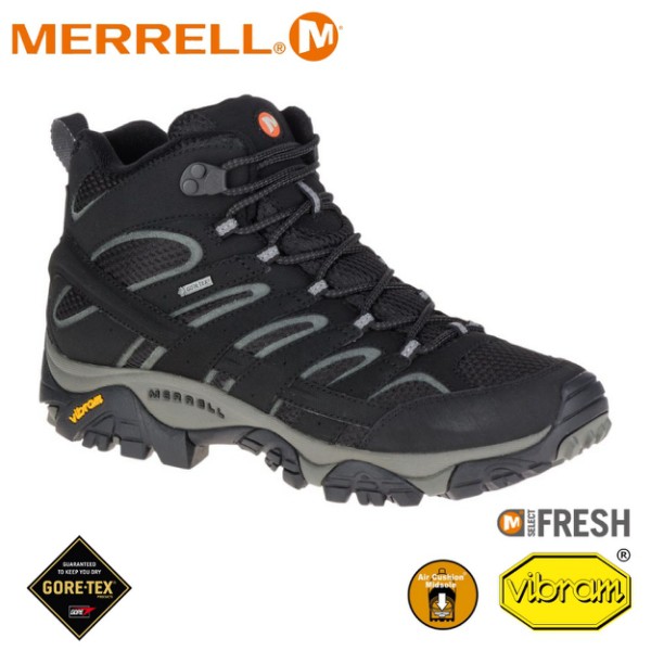 【MERRELL 美國 男 MOAB 2 MID GORE-TEX 登山鞋《黑色》】ML06063/防水鞋/健/悠遊山水