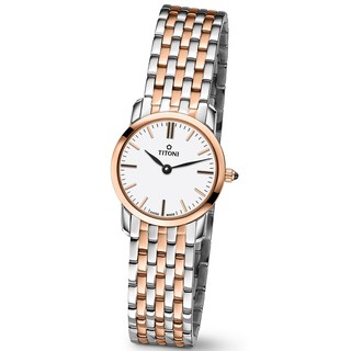 【TITONI 梅花錶】SLENDERLINE纖薄系列 輕薄淑女時尚腕錶 TQ42918SRG-587