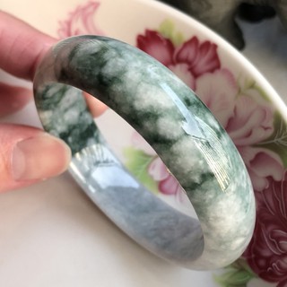 圈口57.1~【AH 024】(附中國A貨證書)冰糯種 豆綠 A貨翡翠/緬甸玉手鐲~【古風糖心 出品】不議價