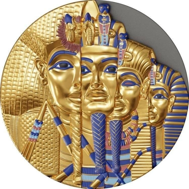 [白銀之手]&lt;預購&gt;2022紐埃失落的寶藏1-圖坦卡門黃金面具仿古銀幣8800