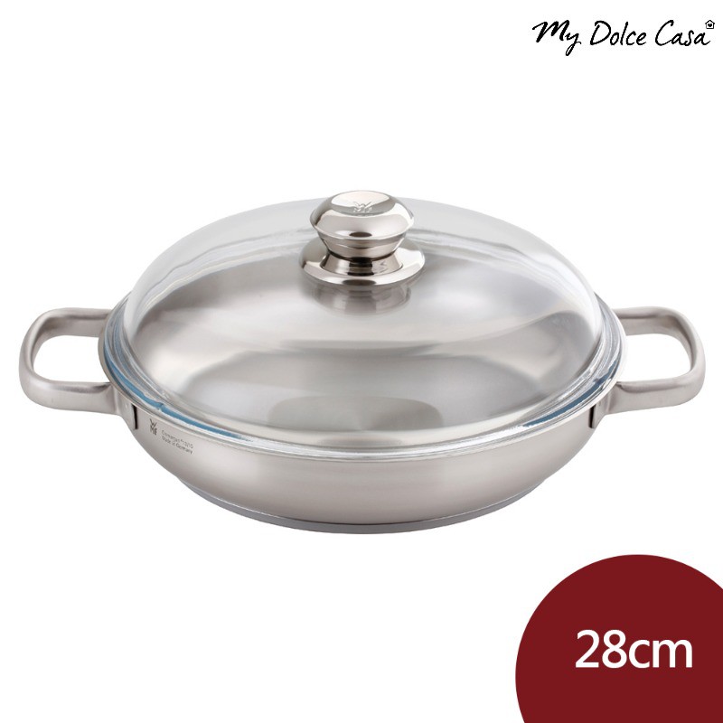 WMF Gourmet Plus 不鏽鋼雙耳鍋+蓋 煎鍋 炒鍋 雙耳鍋 28cm[美學生活]