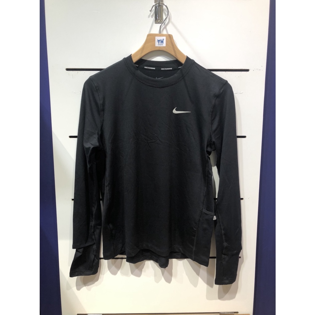 【清大億鴻】NIKE Element Crew 女裝薄長T 速乾 暗袋 拇指孔 反光 黑色 CU3278-010