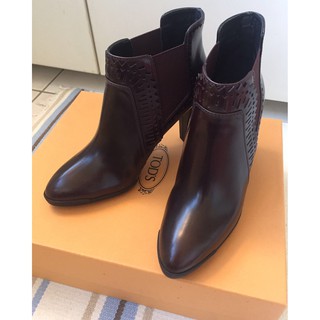 TOD’s 皮革短靴 / TOD’s Bordeaux Burgundy Leather Healed Boot