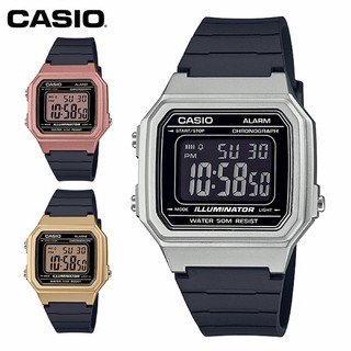 【CASIO】W-217HM-7B 經典造型數位顯示電子錶/男女通用/41mm/銀/公司貨【第一鐘錶】