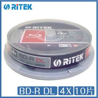 錸德 Ritek BD-R DL 4X 10片桶裝 BD 光碟 藍光片