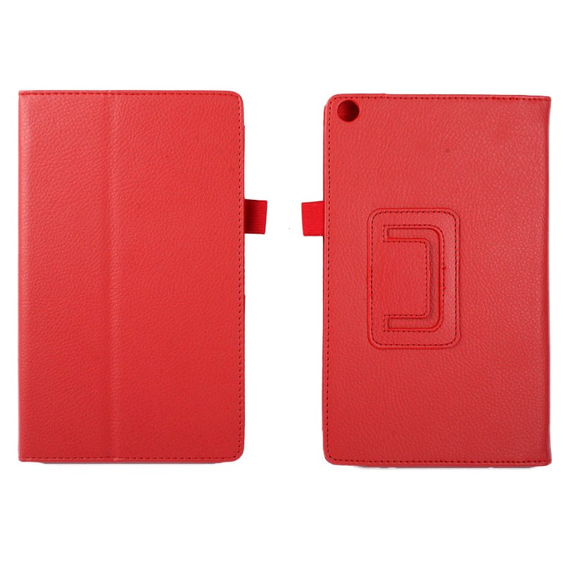 Asus Zenpad 8.0 Z380 荔枝皮支架保護套 保護殼 皮套 – 紅