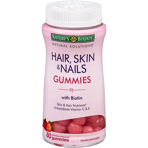 特價!Nature's Bounty Hair Skin&amp;Nails Gummies 頭髮/皮膚/指甲強化80粒草莓軟糖