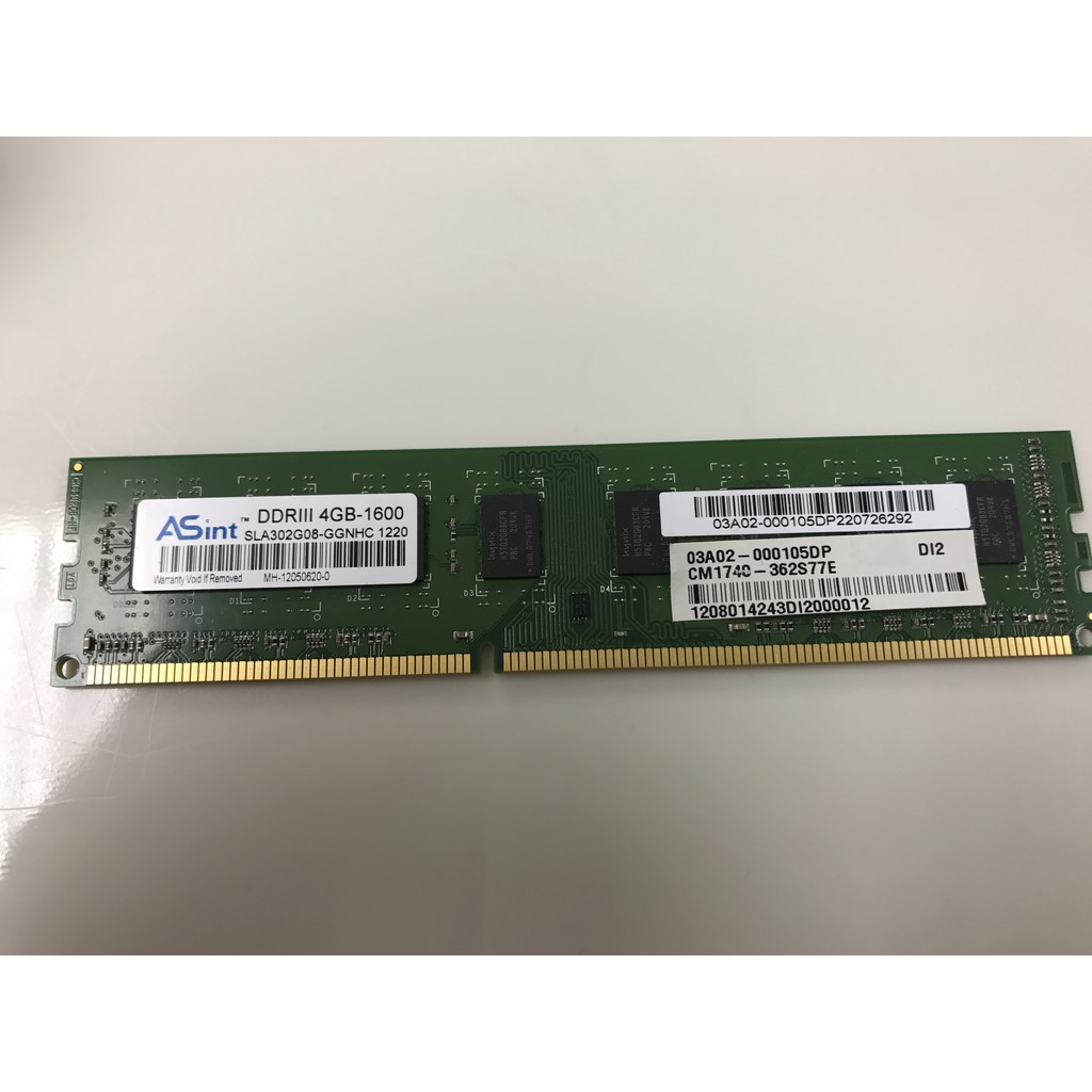 昱聯科技 ASint DDR3 1600 4G RAM 桌上型 記憶體