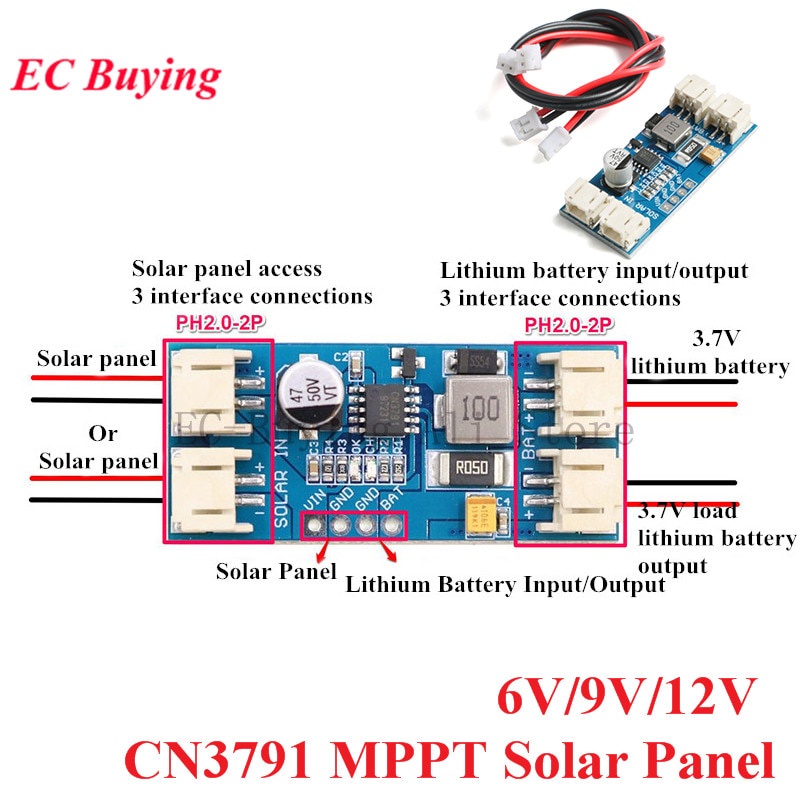 1 節充電板 CN3791 MPPT 太陽能電池板 3.7V 4.2V DC-DC 穩壓器控制器模塊 6V 9V 12V