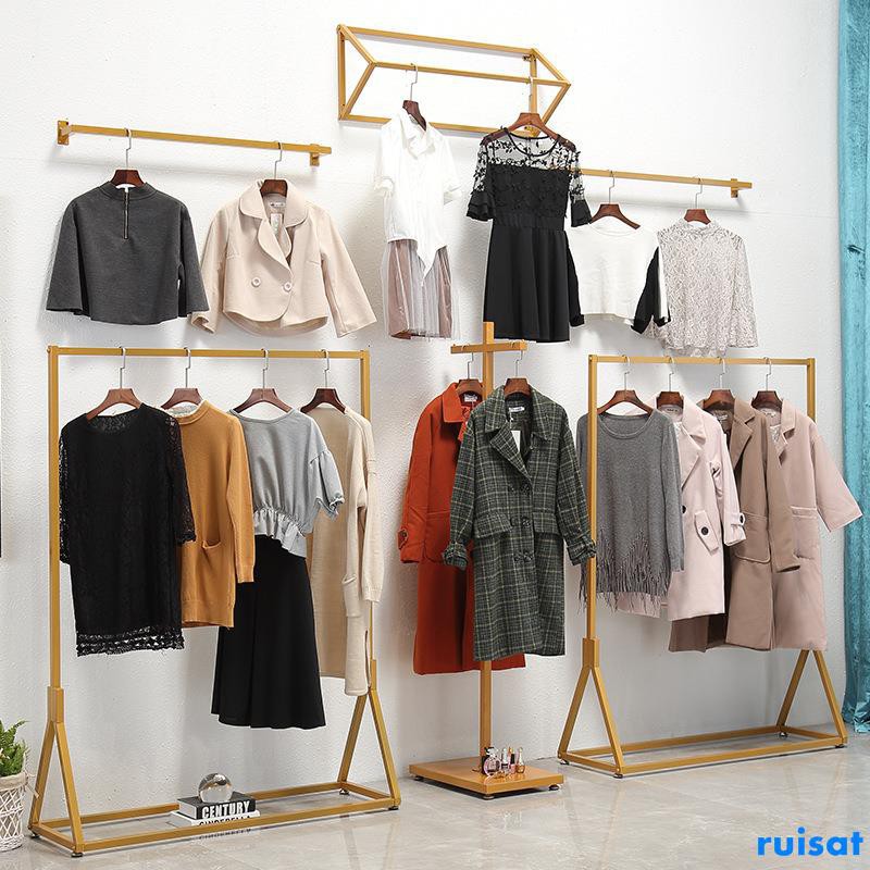 北歐服裝店鐵藝服裝架商場服裝展示架女裝店衣物陳列架金屬衣帽架 蝦皮購物