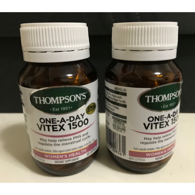 湯普森 聖潔莓 60粒 1500mg Thompson's Vitex 賀爾蒙 月經 黃體素